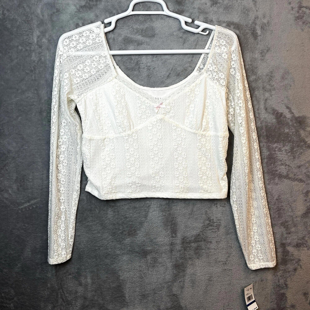 Aeropostale Womens Shirt Size XL Y2K Baby Doll Cottage Coquette Feminine Cropped